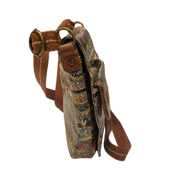 Sakroots Boho Festival Coated Canvas Small Flap Messenger Crossbody Bag Purse - Picture 7 of 16